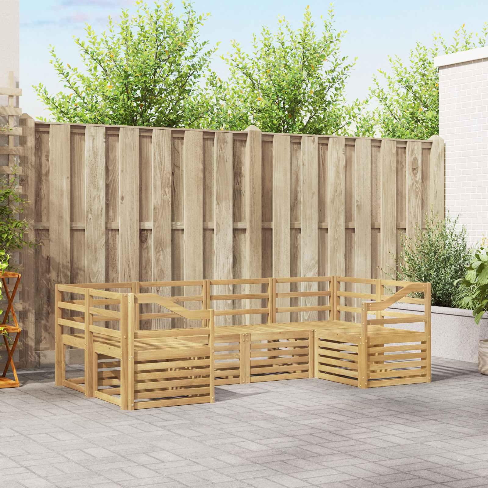 Udendørs sofagruppe 6 stk Hvid 245 x 126,5 x 73 cm billede