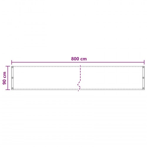 Altan skærm i sandfarvet HDPE med aluminiumsøjer - 90 × 800 cm