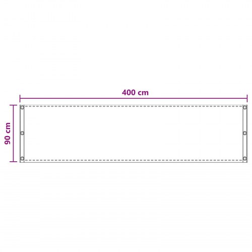 Altan skærm i sandfarvet HDPE med aluminium - 90 × 400 cm