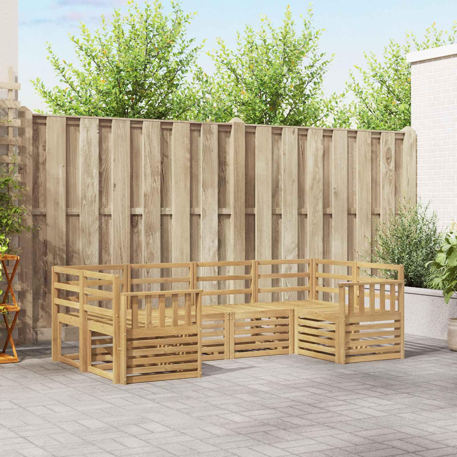 Udendørs sofagruppe 6 stk Hvid 245 x 128,5 x 73 cm billede