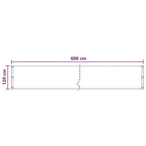 Altan skærm i lysegrå 120 × 600 cm - HDPE med aluminiumsøjer