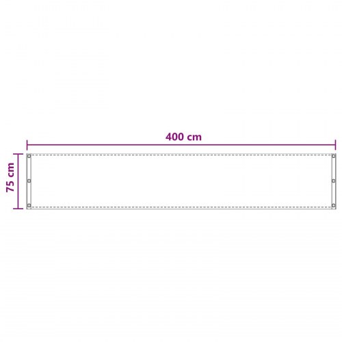 Altan skærm i lysegrå 75 × 400 cm - HDPE med aluminiumsøjer