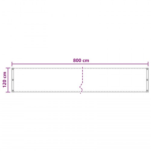 Altan skærm i HDPE - beige 120 × 800 cm med aluminiumsøjer