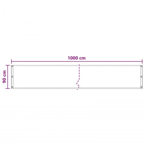 Altan skærm i HDPE - beige 90 × 1.000 cm med aluminiumsøjer