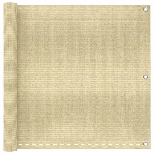 Altan skærm i HDPE - beige 90 × 700 cm med alu-øjer