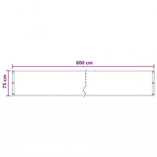 Altan skærm i HDPE - beige 75 × 800 cm med aluminiumsøjer