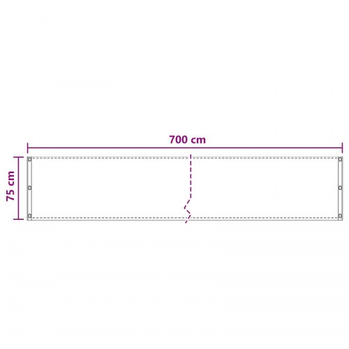 Altan skærm i HDPE - beige 75 × 700 cm med aluminiumsøjer
