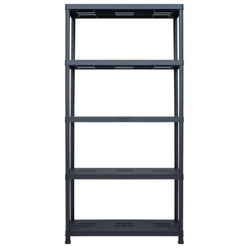 Opbevaringsreoler 2 stk. 260 kg 90 x 40 x 180 cm plastik sort