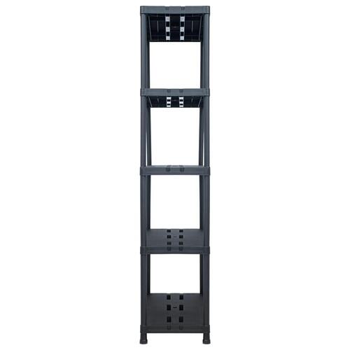 Opbevaringsreoler 2 stk. 260 kg 90 x 40 x 180 cm plastik sort