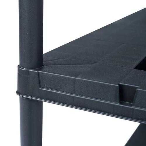 Opbevaringsreoler 2 stk. 260 kg 90 x 40 x 180 cm plastik sort