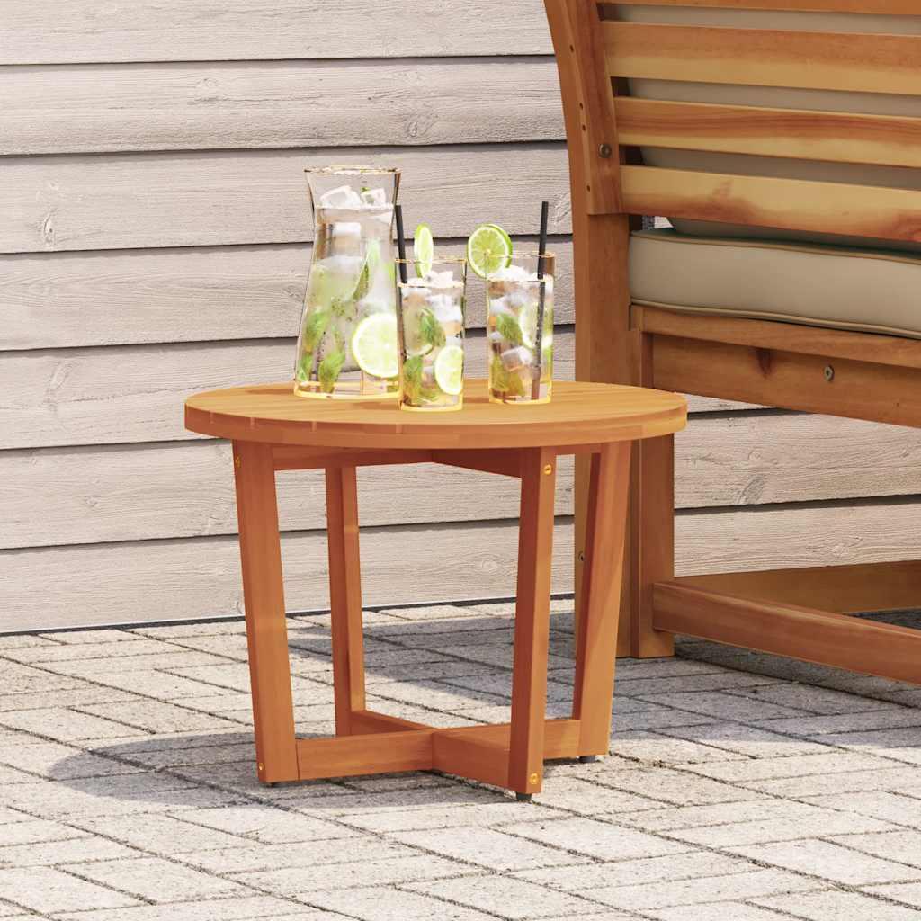 Havesidebord rundt Ø55x40 cm massivt træ akacie billede