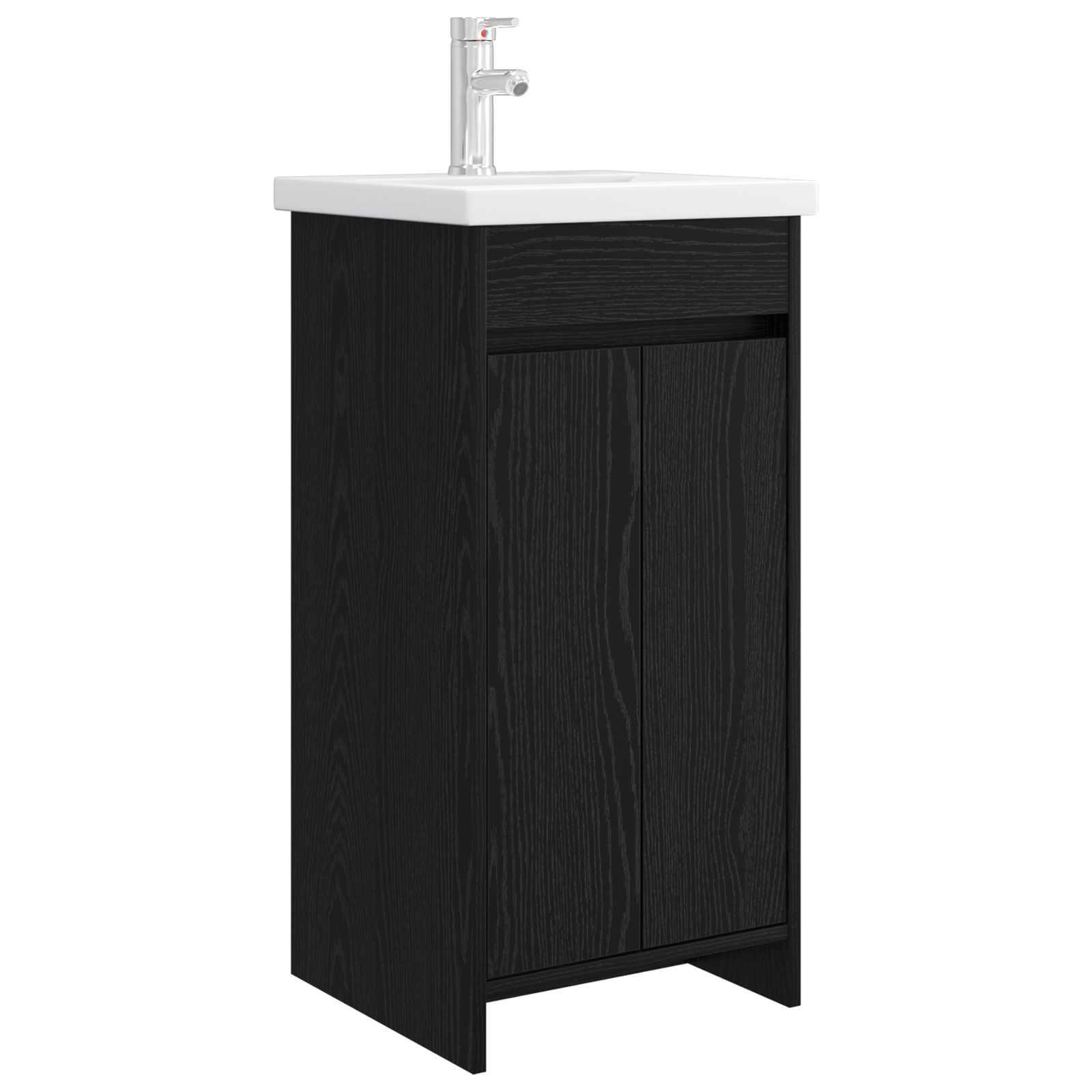 Badeværelsesvask med vask Sort eg 42 x 40 x 84,5 cm billede