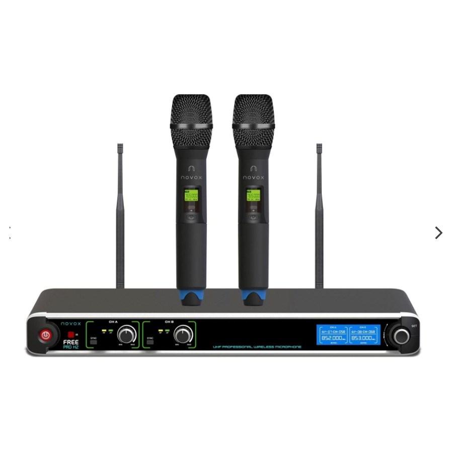 Novox FREE PRO H2 trÃ¥dlÃ¸st mikrofonsÃ¦t - frit skift af frekvensbÃ¥nd (630-668 MHz) billede
