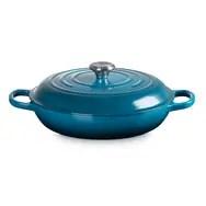 Le Creuset støbejernsgryde med låg, 30 cm - turkis billede