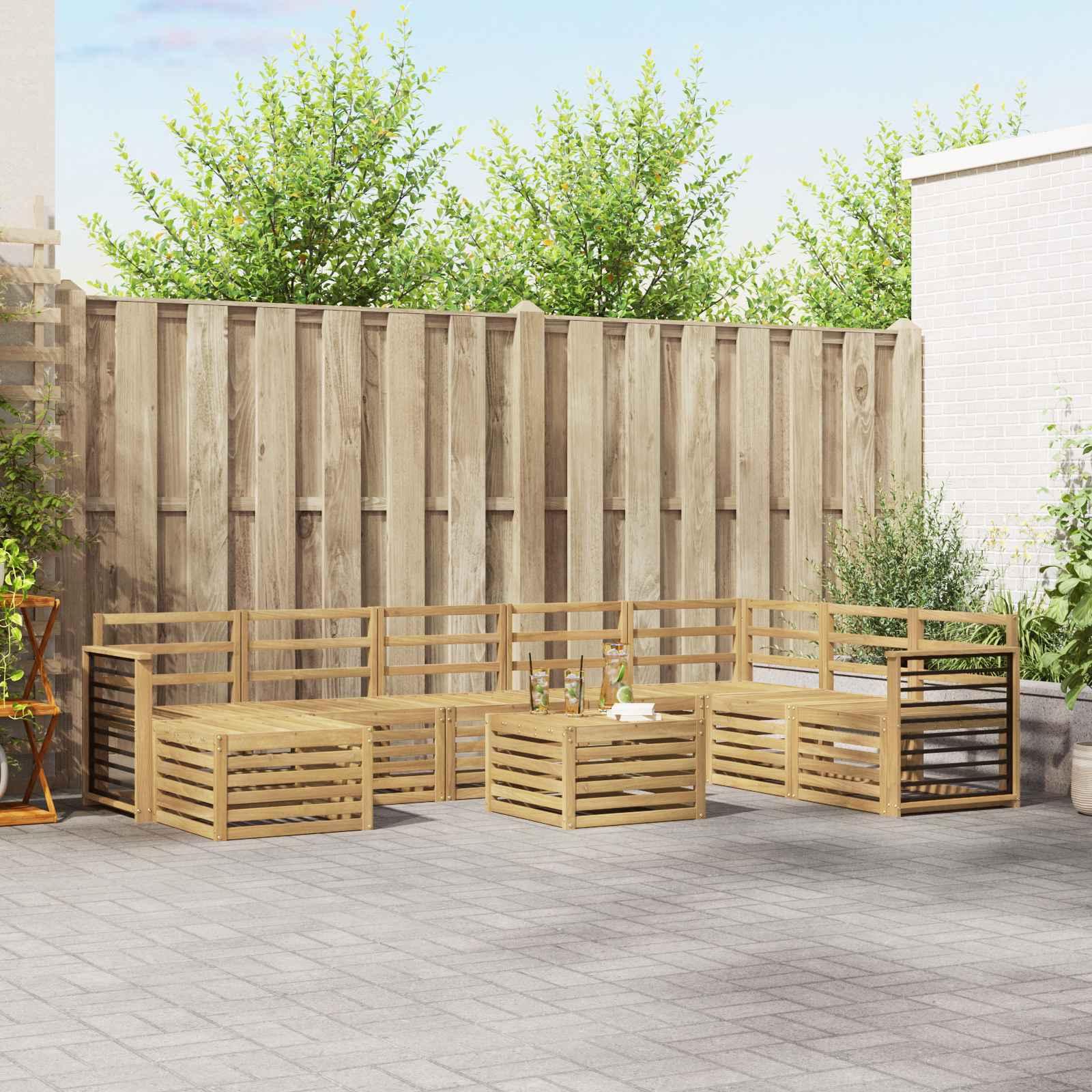 Udendørs sofasæt i massivt akacietræ - modulært loungesæt til terrasse og have