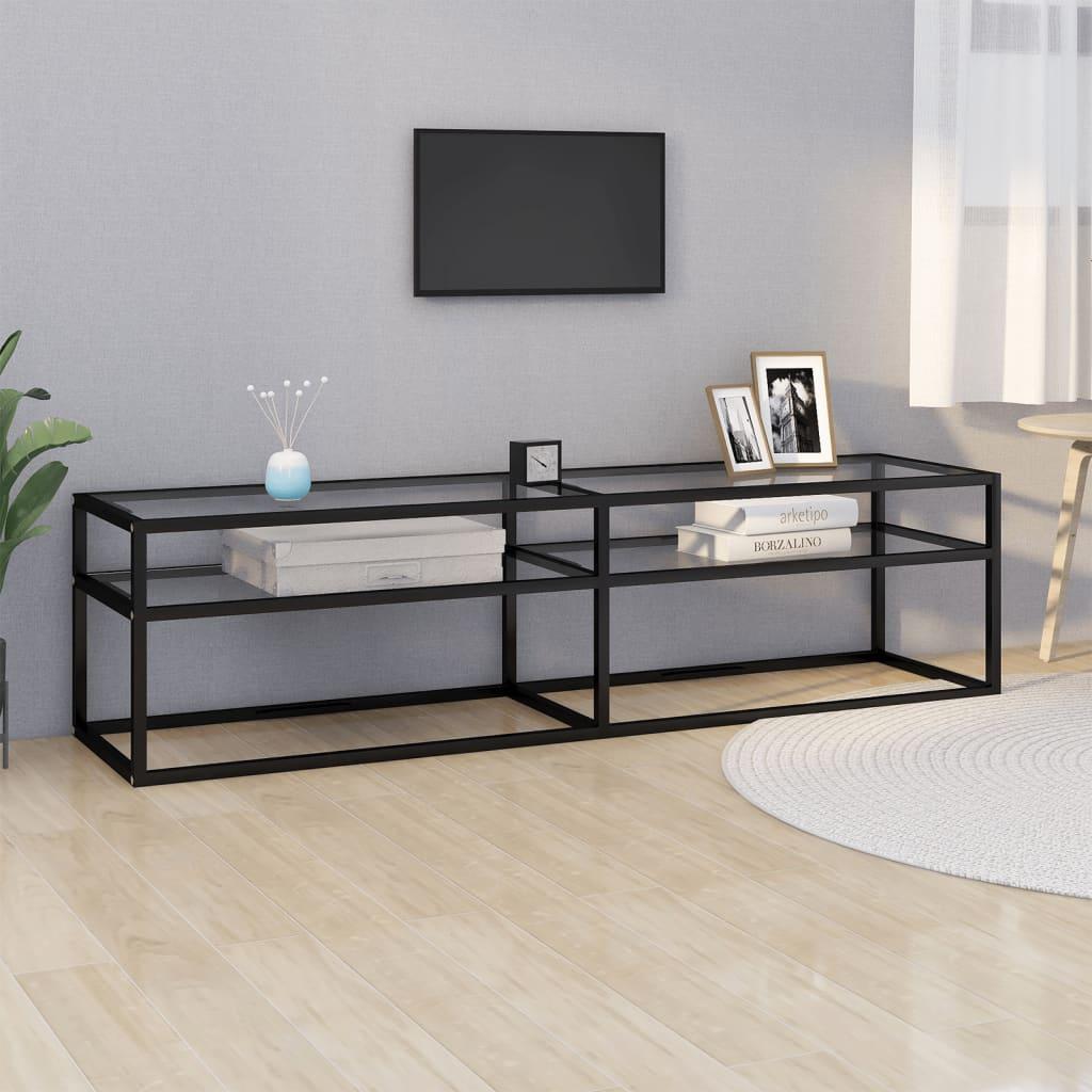 Tv-bord 160x40x40,5 cm hærdet glas transparent billede
