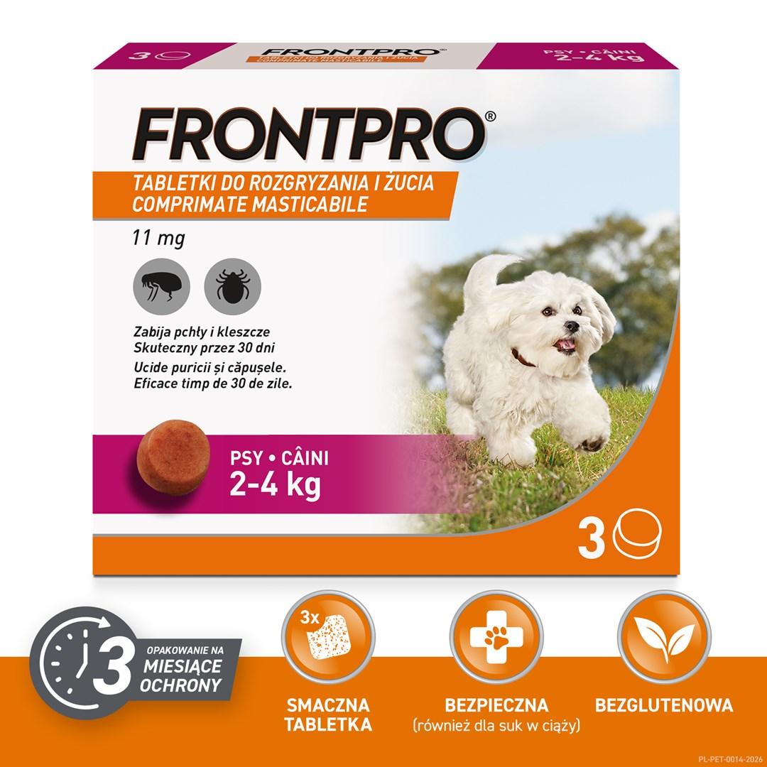 FrontPro tyggetabletter mod lopper og flåter til hund 2-4 kg - 3 x 11,3 mg billede