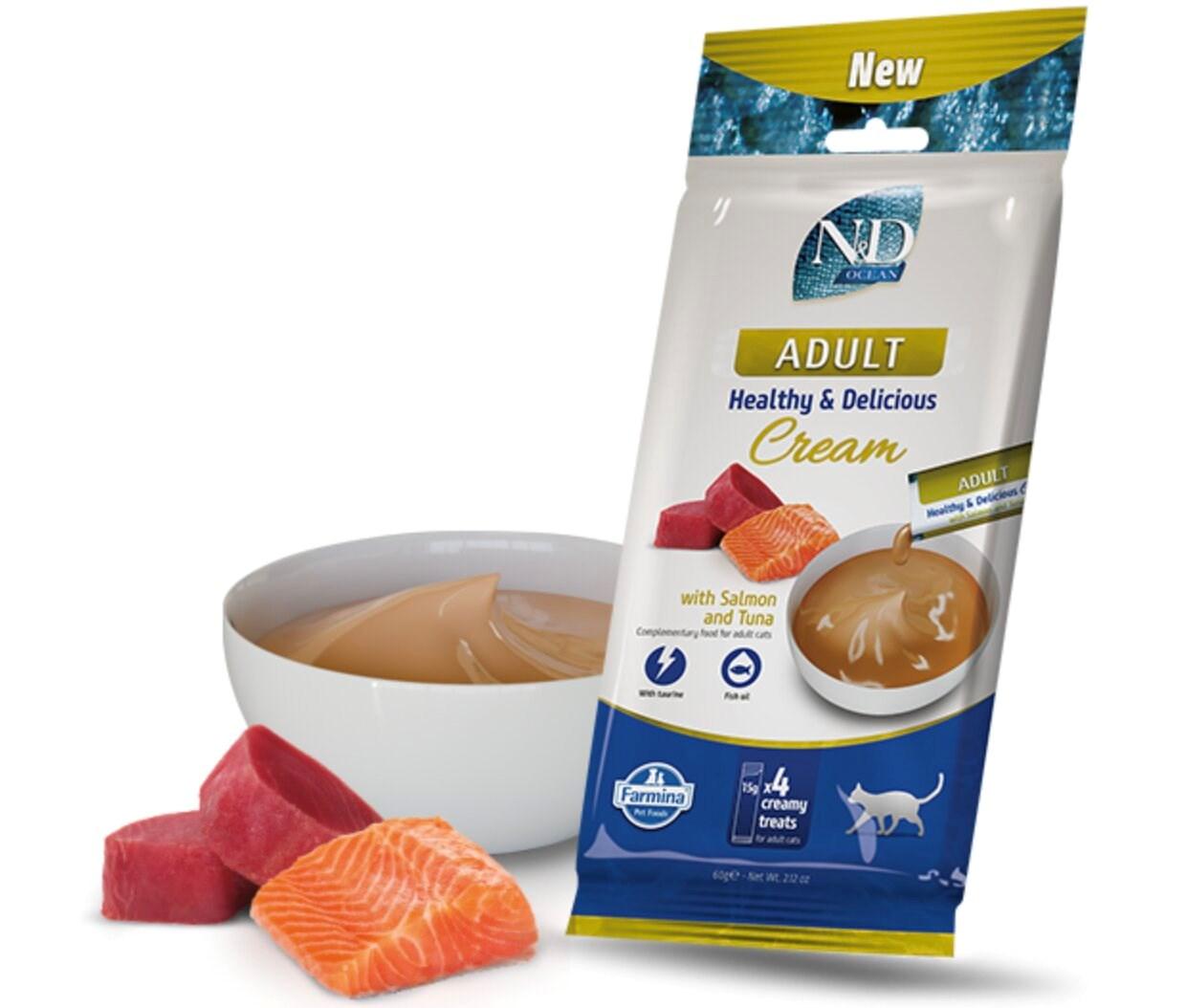 Farmina N&D Ocean kattecream med laks og tun - voksen - 4×15 g billede