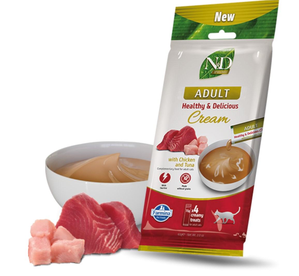 Farmina N&D Prime kattecreme med kylling og tun - voksen - 4×15 g billede