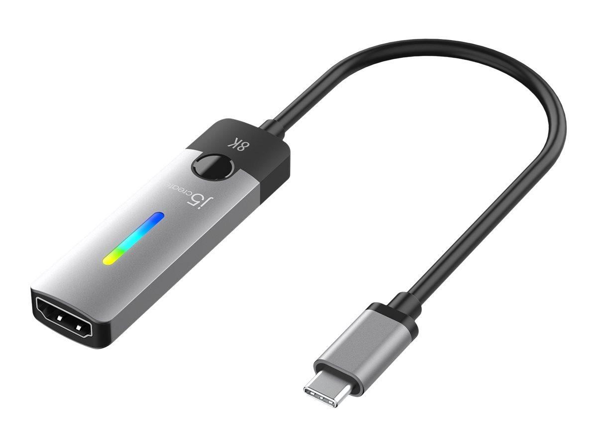 j5create JCA157 USB-C til HDMI videoadapter - rumgrå/sort, 8K og 4K144