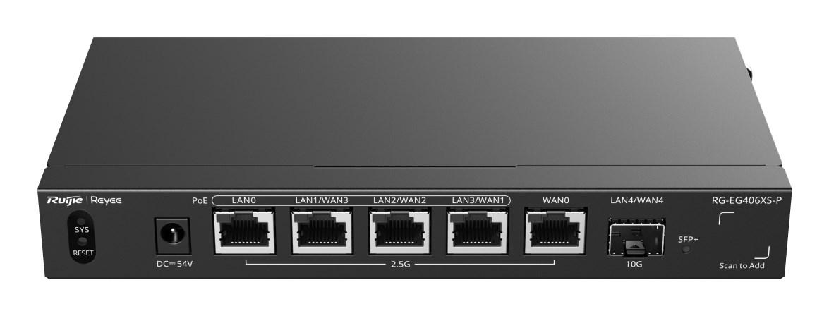 Ruijie Reyee RG-EG406XS-P kablet router - 2,5 Gigabit Ethernet, sort billede