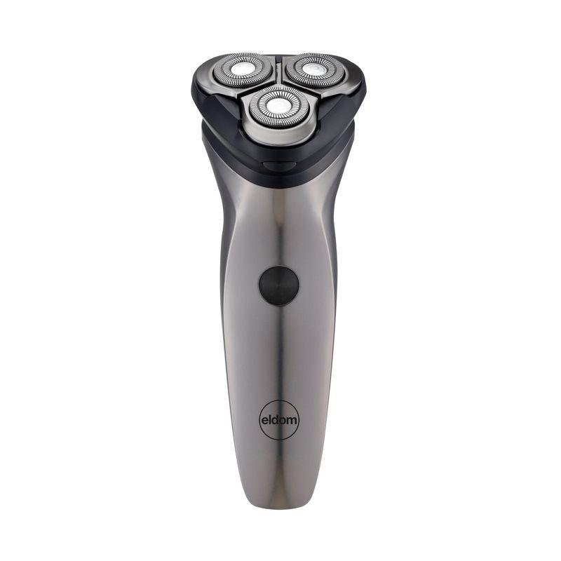 ELDOM G54 roterende barbermaskine - grå, 3 hoveder, trimmer, LED-indikator