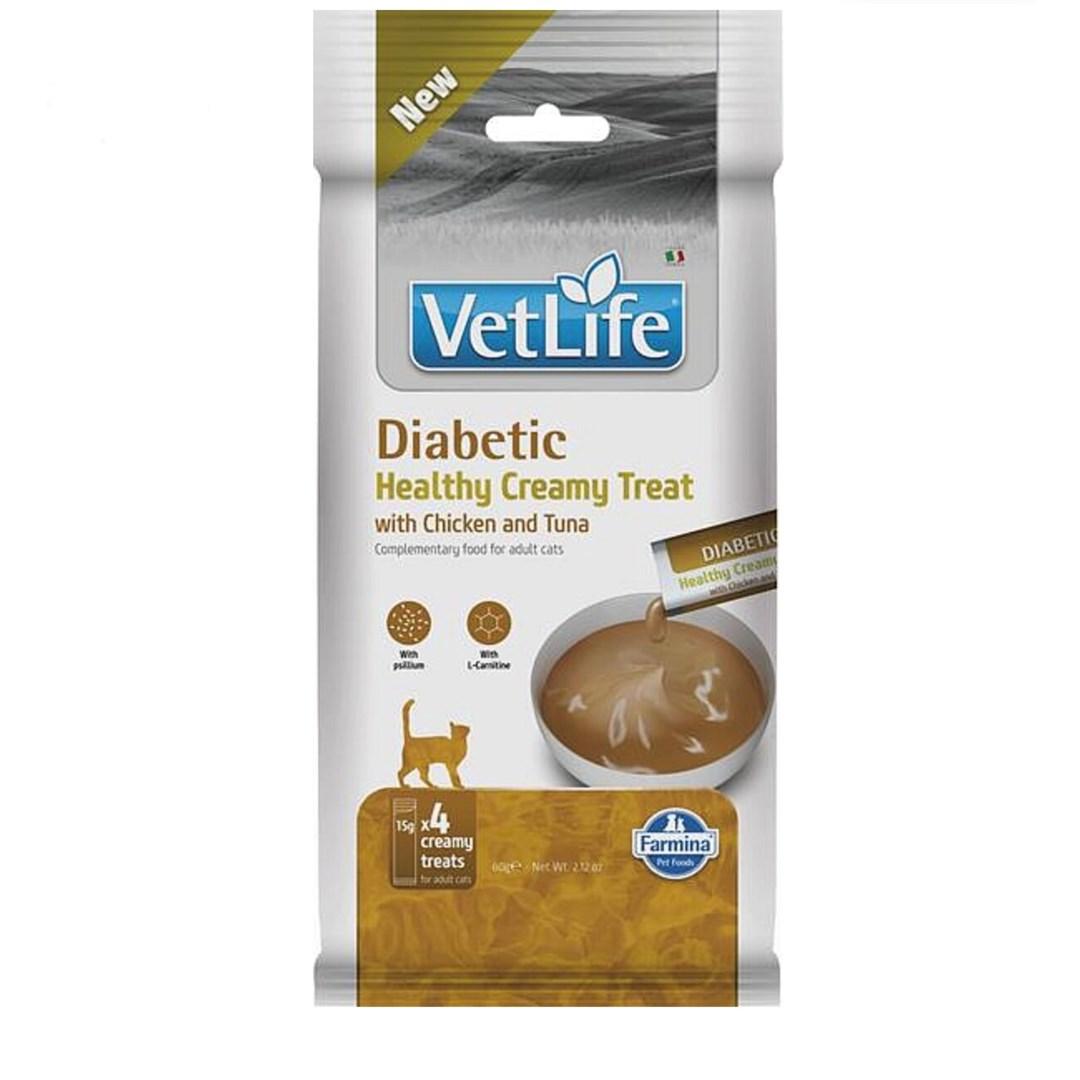 Farmina Vet Life Diabetic cremet kattegodbid med kylling & tun - 4×15 g billede