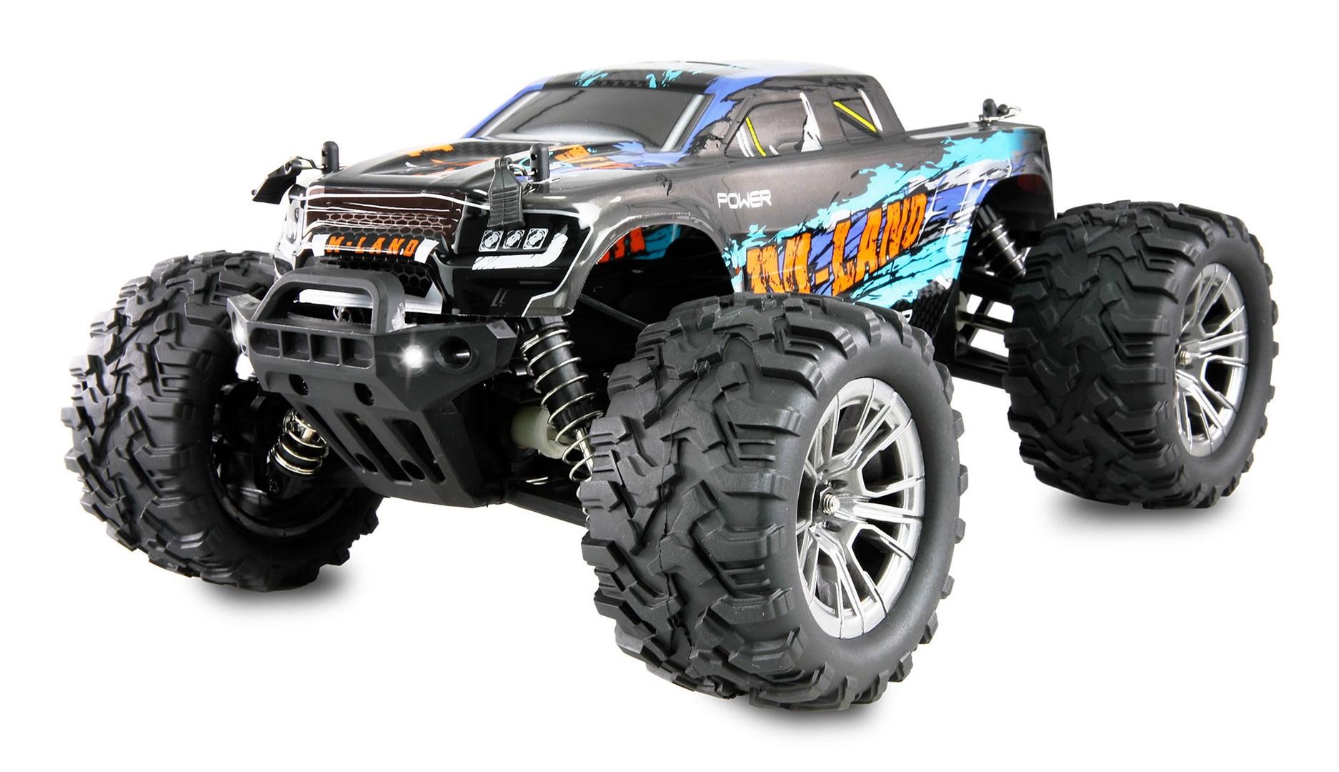 Amewi M-Land fjernstyret monstertruck 4WD 1/16 - blå, op til 48 km/t billede