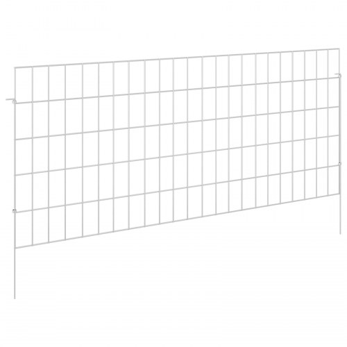Havehegn med pæle 24 stk 115 x 50 cm Mesh Galvaniseret stål