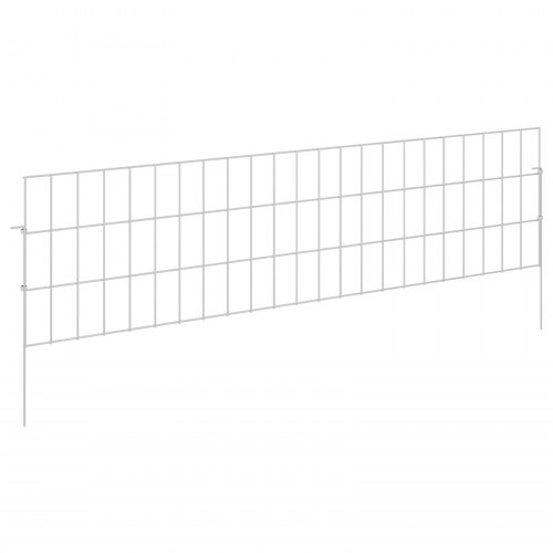 Havehegn med pæle 48 stk 115 x 30 cm Mesh Galvaniseret stål