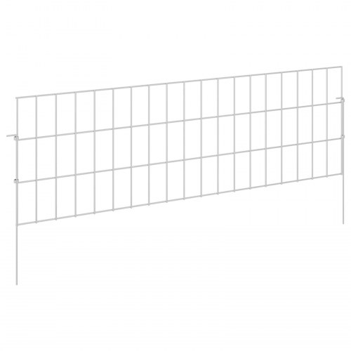 Havehegn med pæle 48 stk 95 x 30 cm Mesh Galvaniseret stål Sølv