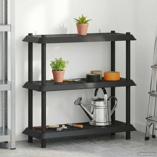 Reol 3 niveauer 100 x 40 x 96 cm PP Antracit