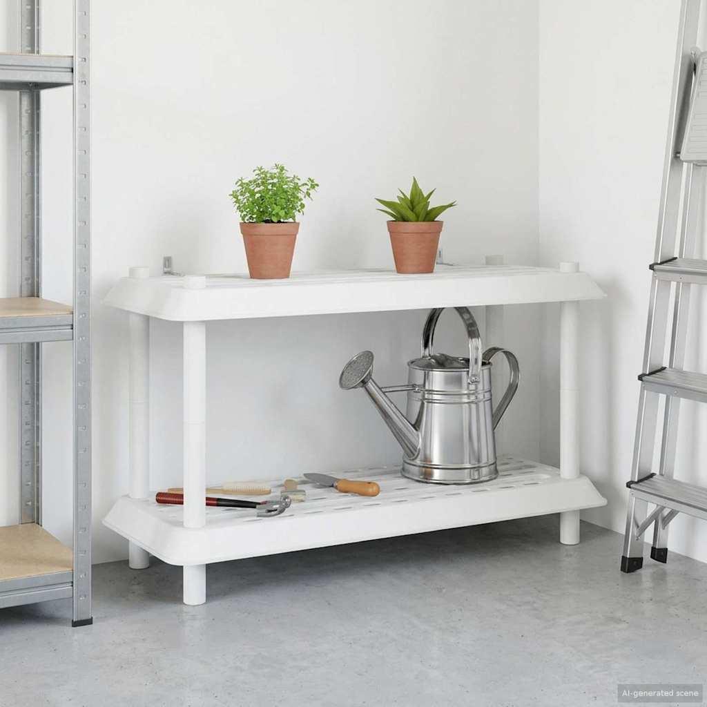 Reol 2 niveauer 100 x 40 x 55,5 cm PP Hvid