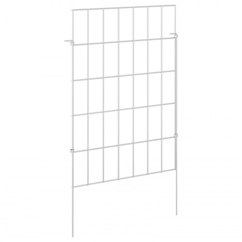 Havehegn med pæle 24 stk 35 x 50 cm Mesh Galvaniseret stål Sølv