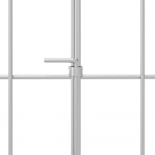 Havehegn med pæle 12 stk 95 x 30 cm Mesh Galvaniseret stål Sølv
