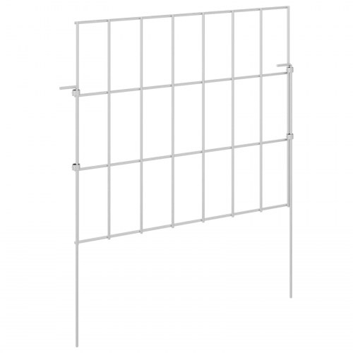 Havehegn med pæle 12 stk 35 x 30 cm Mesh Galvaniseret stål Sølv