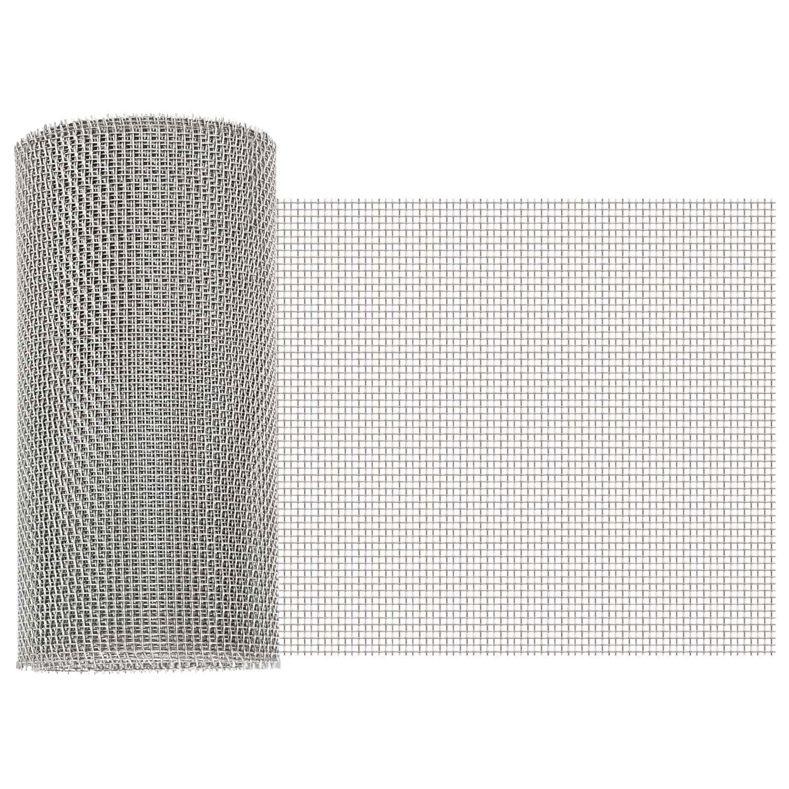 Netskærm 20 x 200 cm 8 Mesh Rustfrit stål 201 Sølv