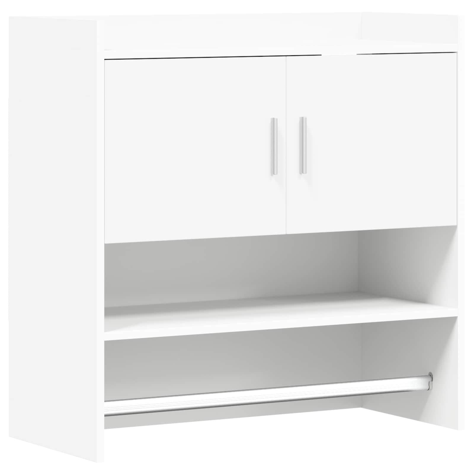 Væghylde Vægmonteret Hvid 80 x 36 x 80 cm Konstrueret træ billede