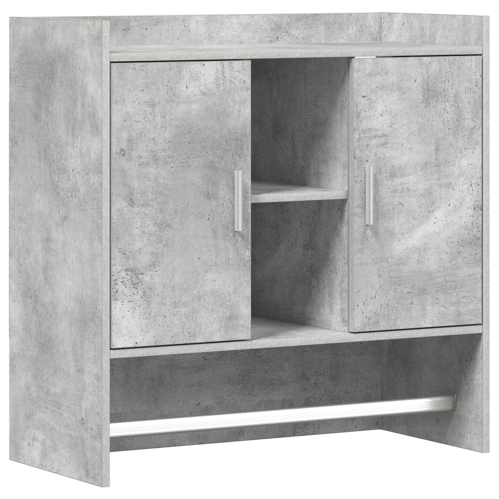 Væghylde Vægmonteret Betongrå 80 x 36 x 80 cm Konstrueret træ billede