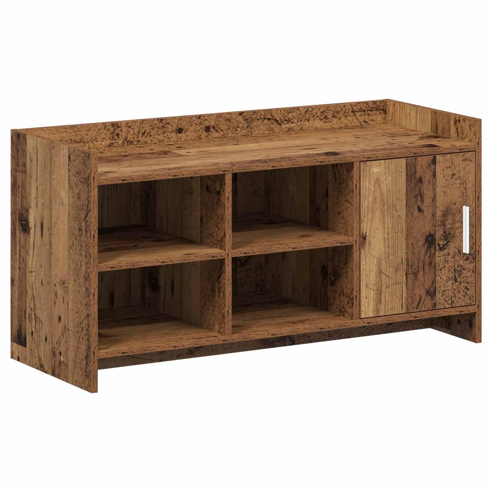 Sko skab med dør Gammelt træ 100 x 39,5 x 51 cm Konstrueret træ billede