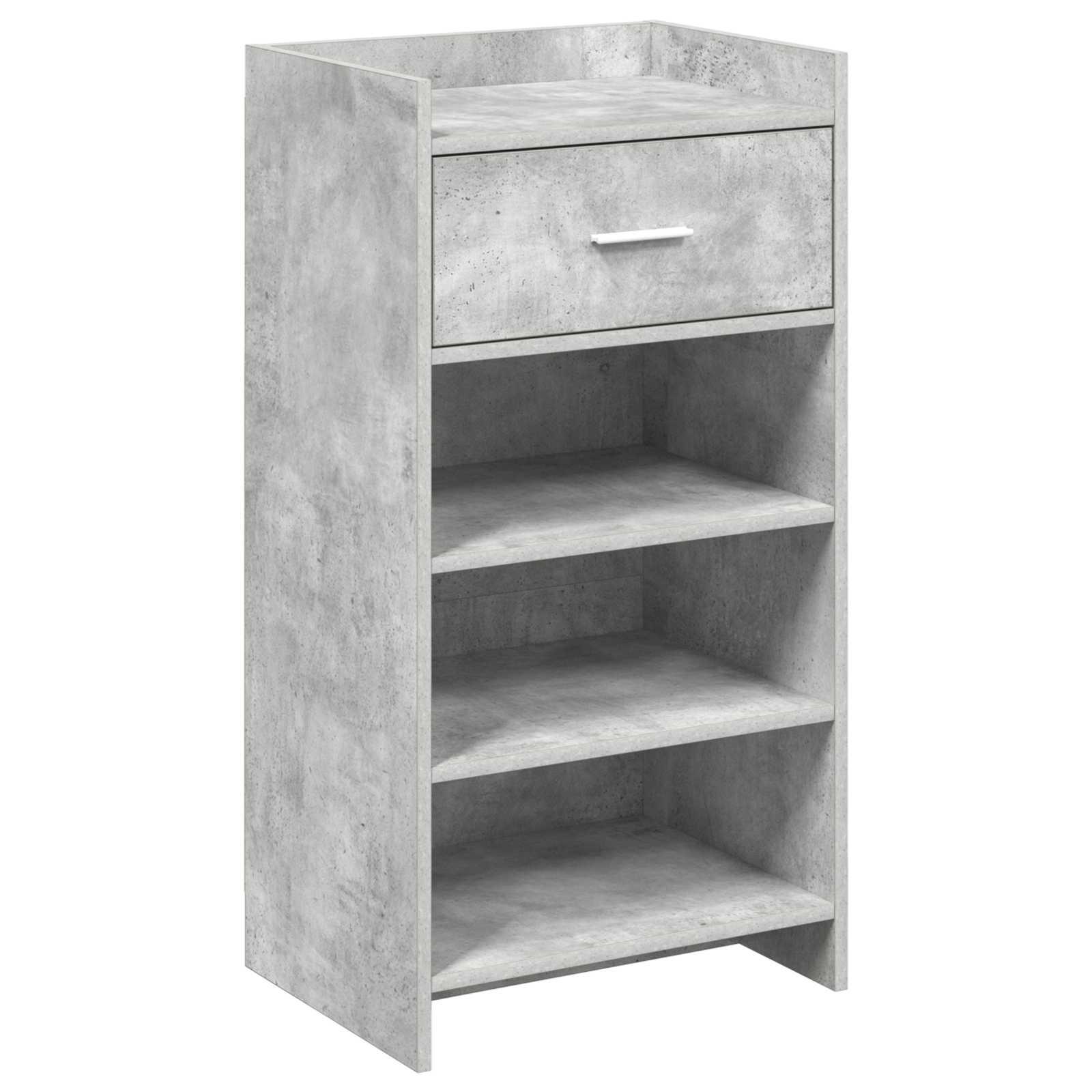 Sko skab med skuffe Betongrå 48 x 36 x 92 cm Konstrueret træ billede