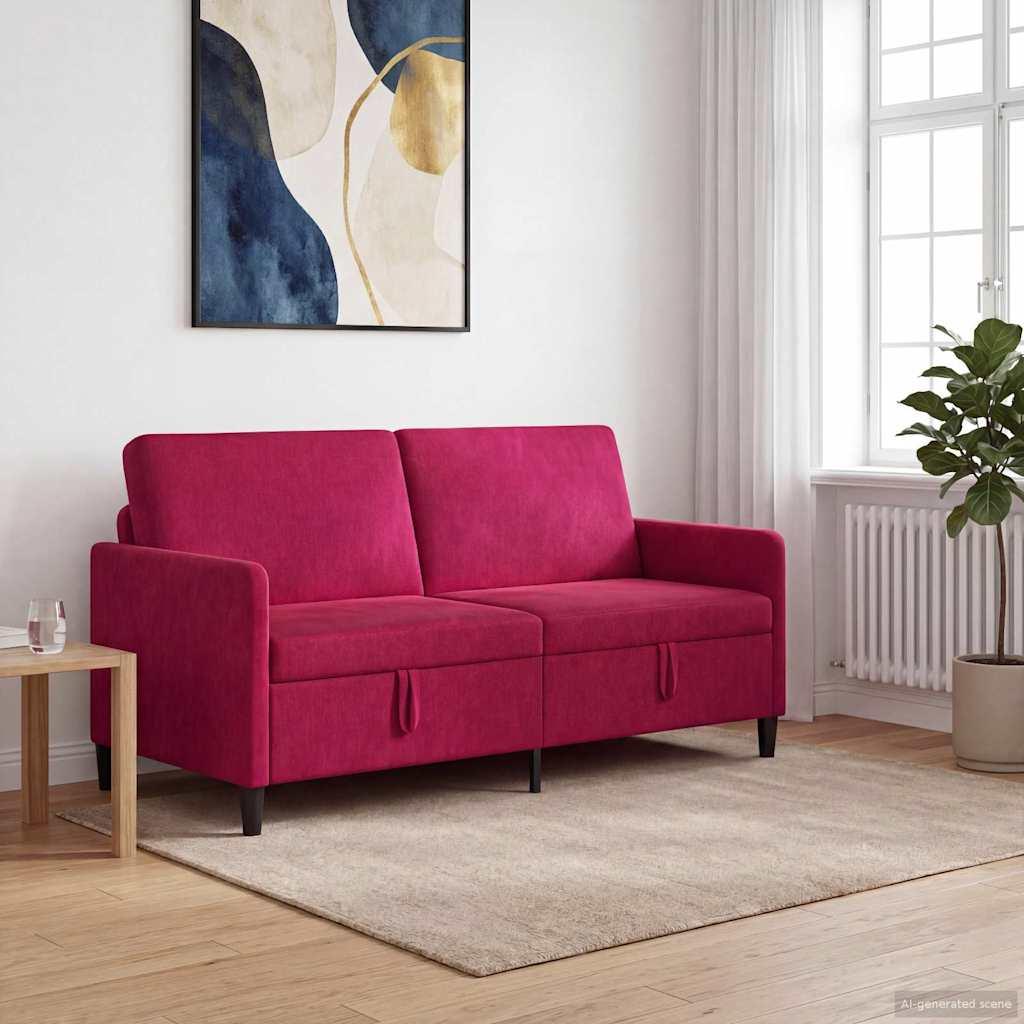 Sofa med opbevaring - vinrød 3-personers, 172 × 78 × 87 cm, polyester billede