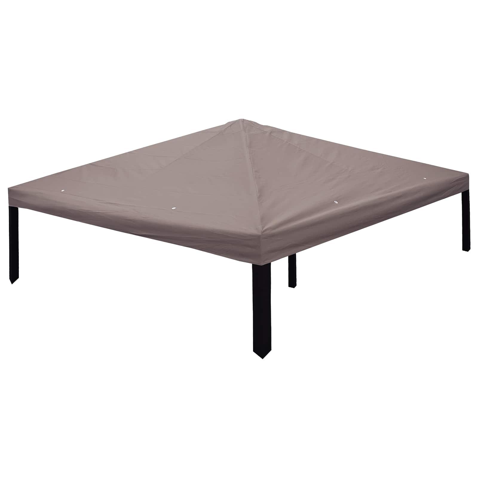 Gazebo dækkesejl 300 x 300 cm - gråbrun polyester på stålramme