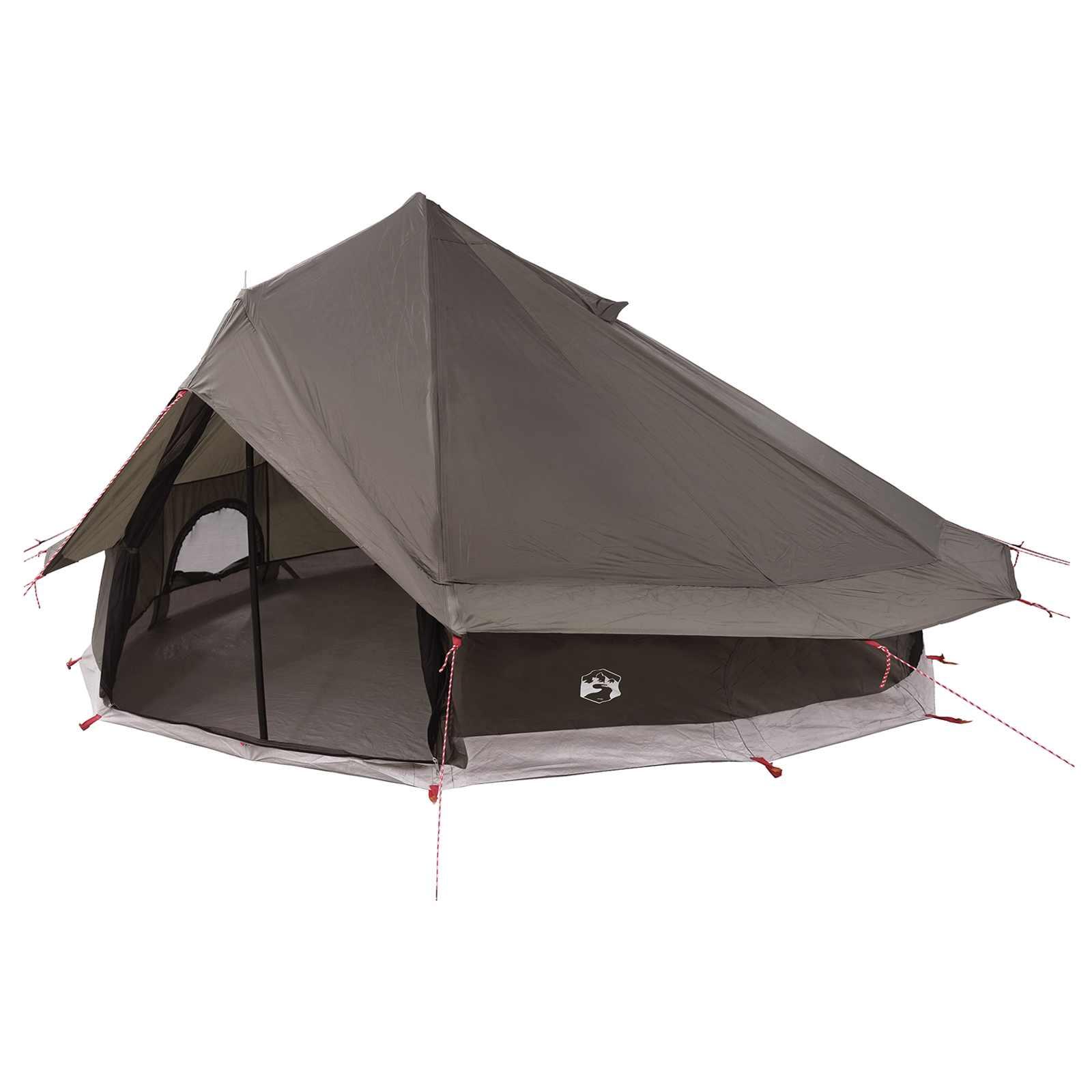 Tipi telt med tag Brun Grå 700 x 700 x 395 cm Polyester og Stål billede