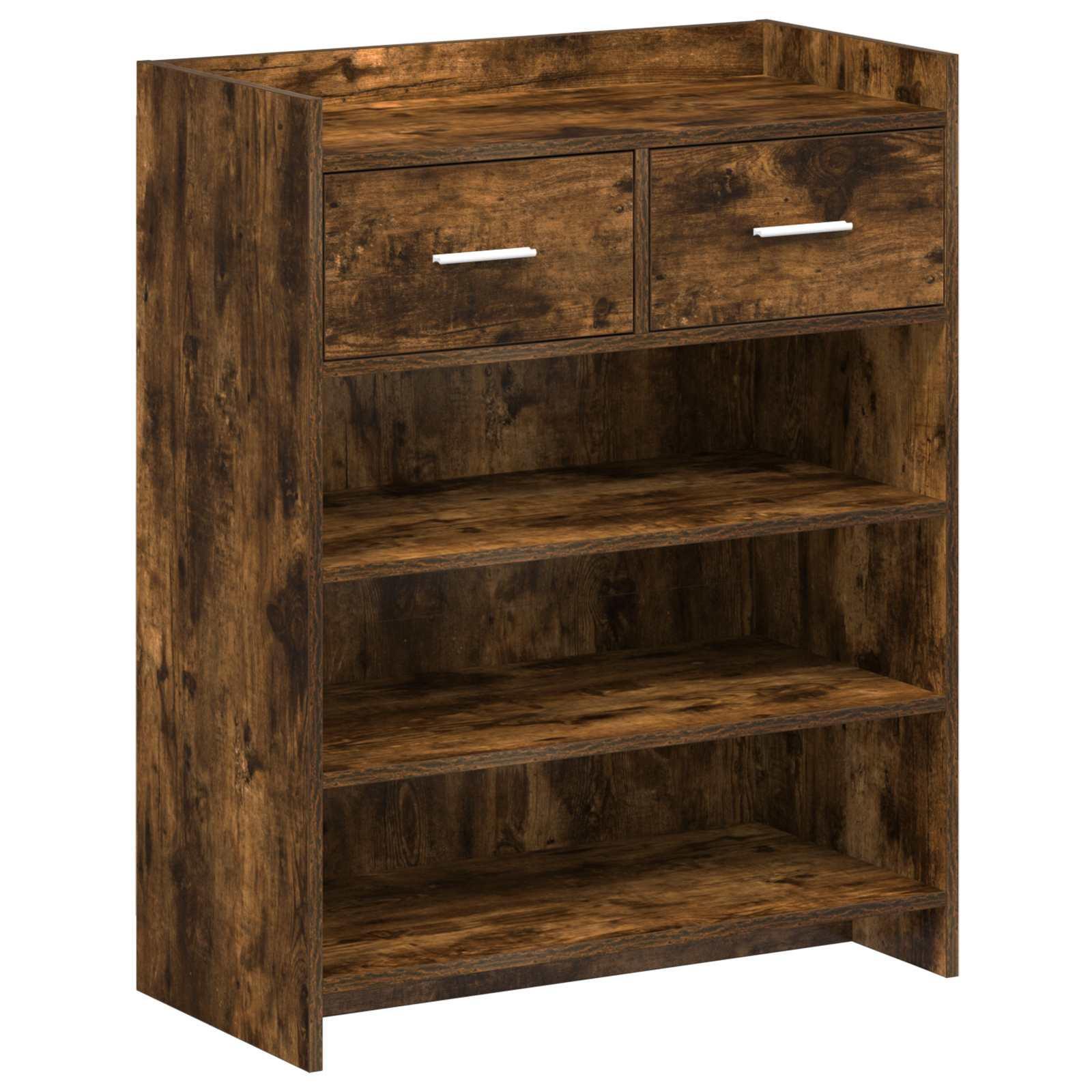 Sko skab med skuffe Røget eg 73,5 x 36 x 92 cm Konstrueret træ billede