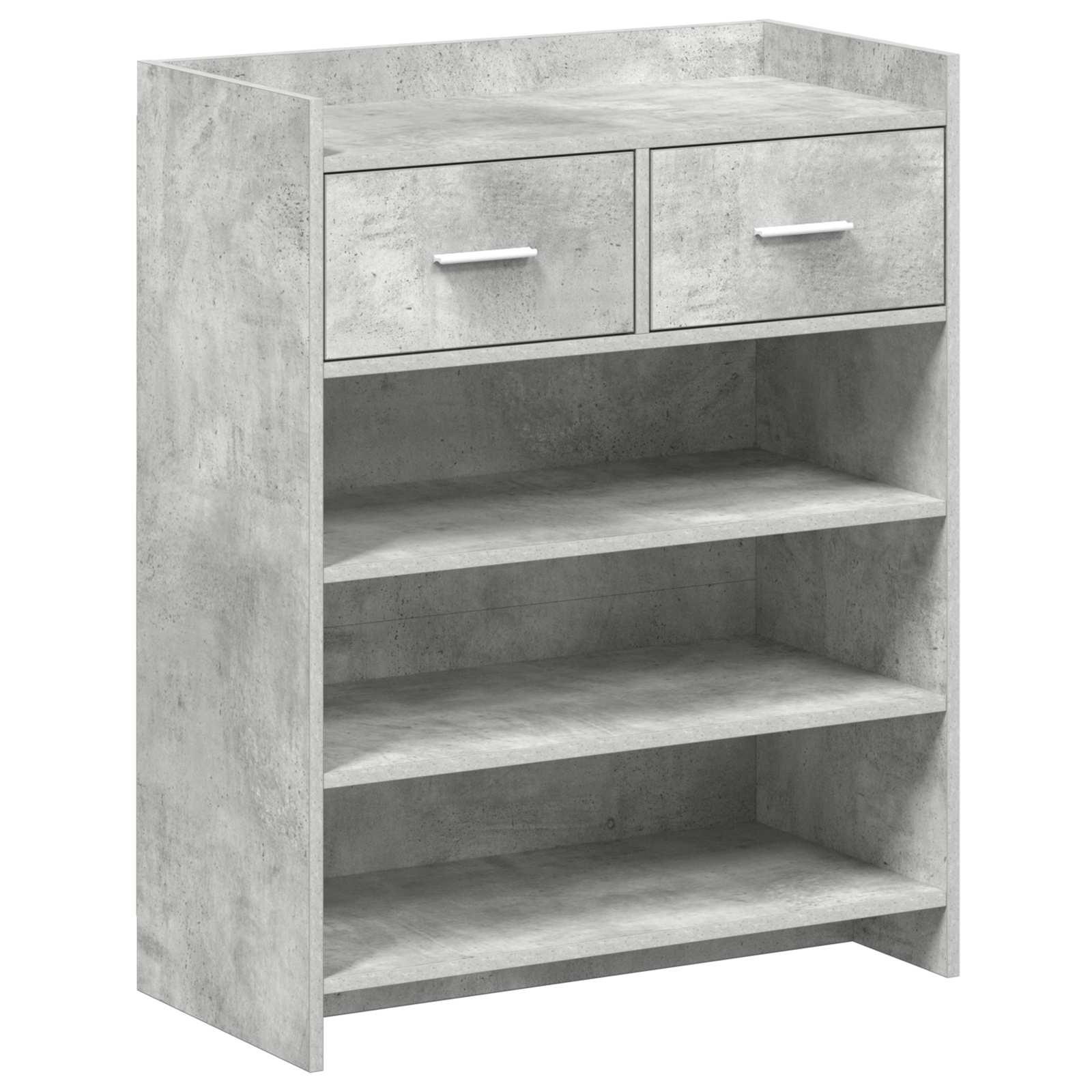 Sko skab med skuffe Betongrå 73,5 x 36 x 92 cm Konstrueret træ billede