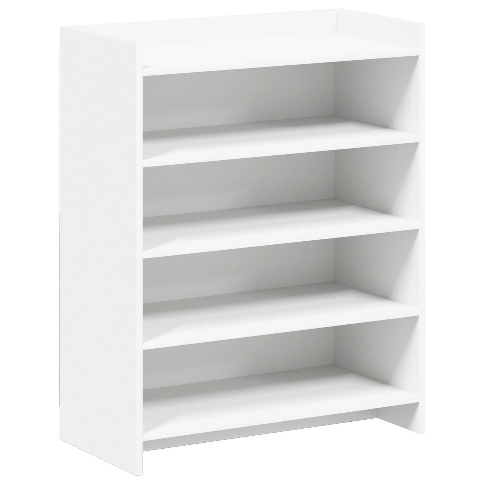 Skoskab med hylder - hvid 73,5 × 36 × 92 cm i konstrueret træ billede