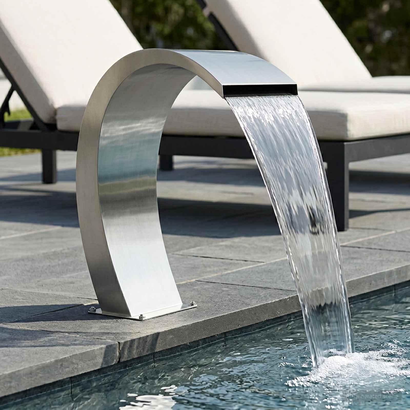 Pool Fontaine Sølv 60 x 30 x 70 cm Rustfrit stål billede