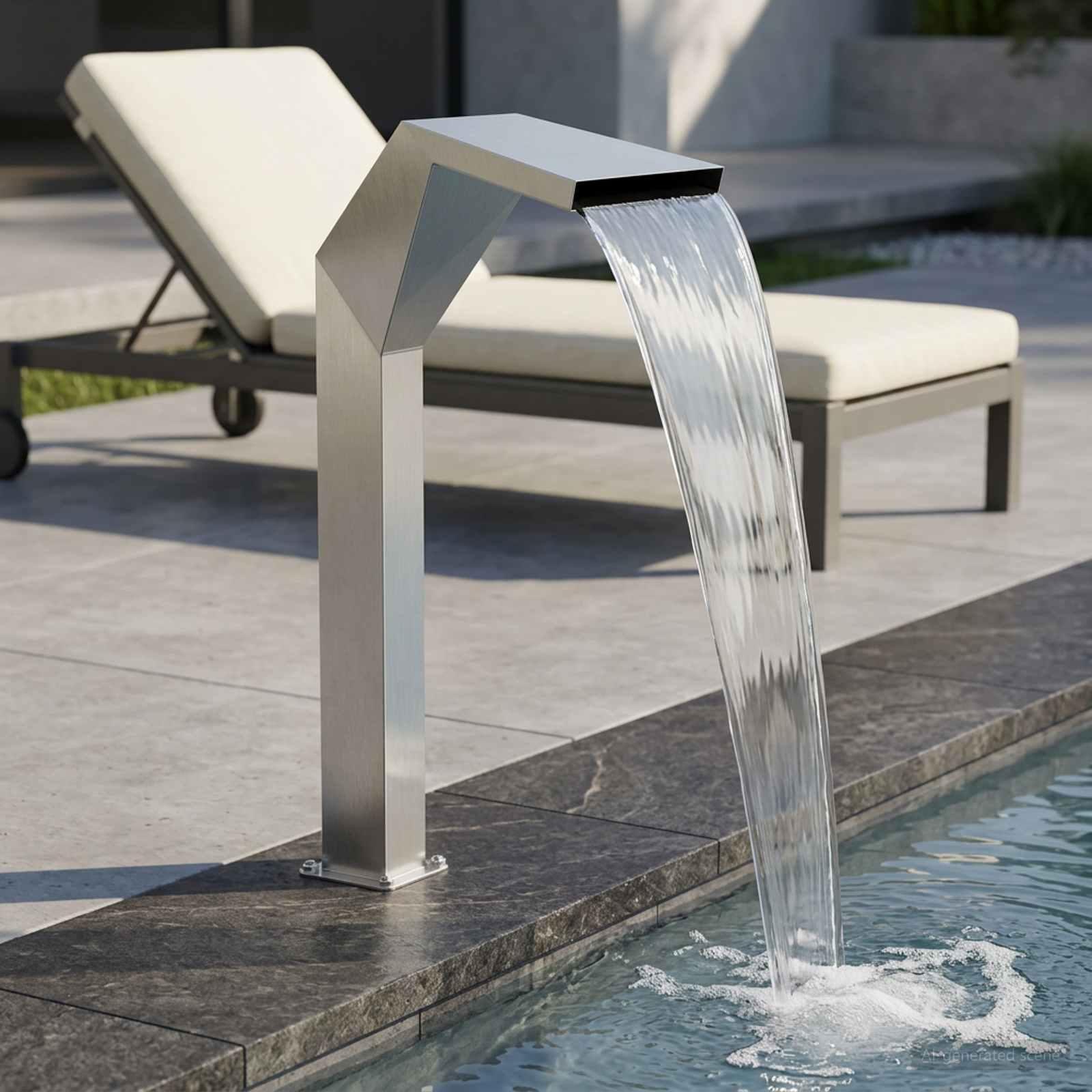 Pool Vandfald Rustfrit st��l 50 x 30 x 90 cm Sølv billede