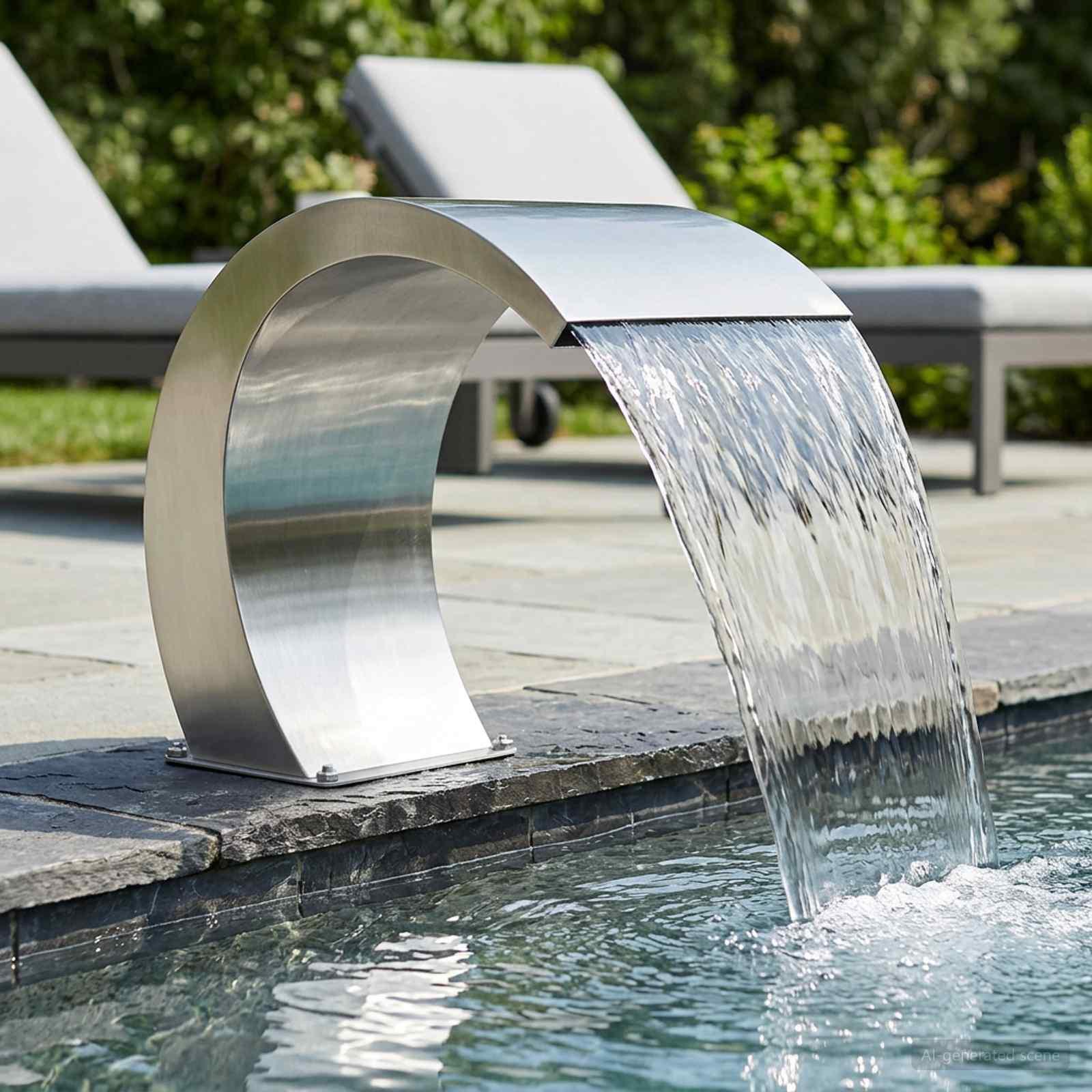 Pool Fontaine Sølv 61 x 30 x 71 cm Rustfrit stål billede